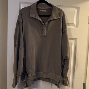 Free People Olive Green lightweight pullover